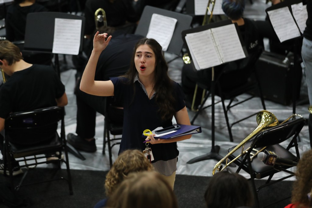 Ms. Kemker leading the choir